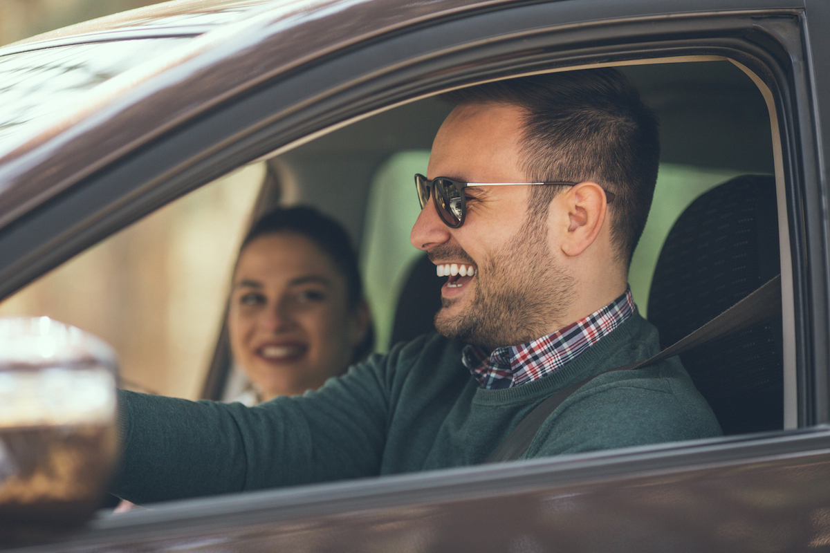 Couple Having Fun On Roadtrip