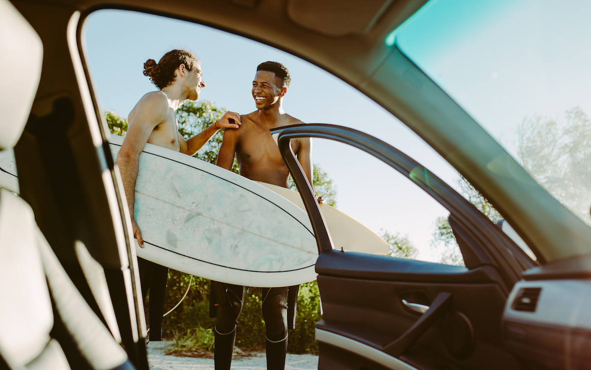 Friends On A Surfing Holiday