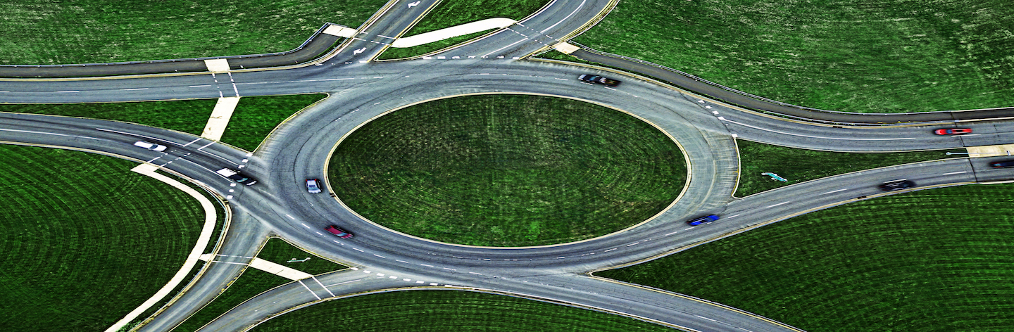 Traffic Roundabout Below