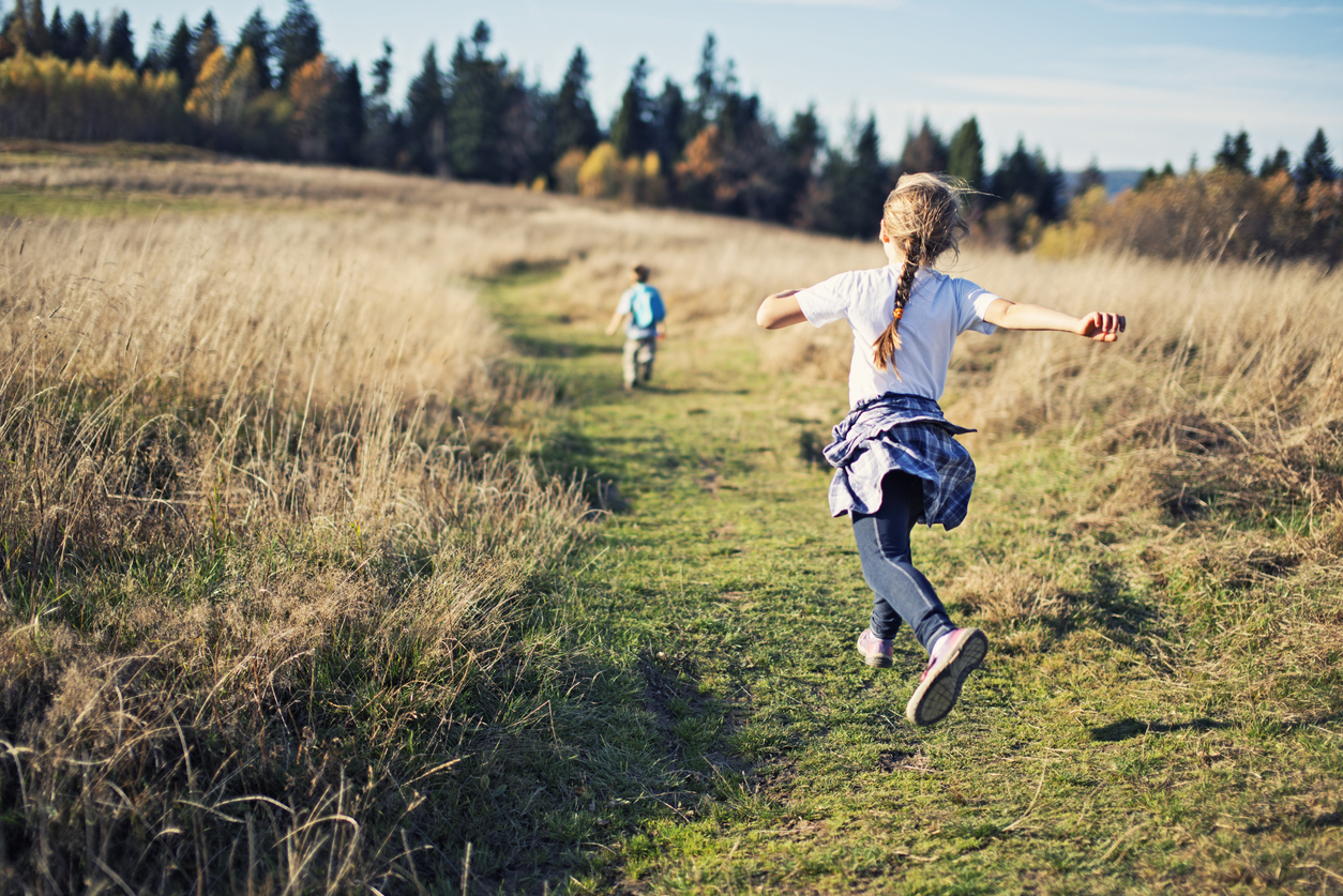 Happy Little Kids Hiking