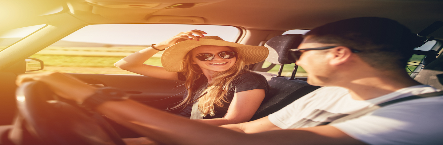 Couple Having Fun On Roadtrip